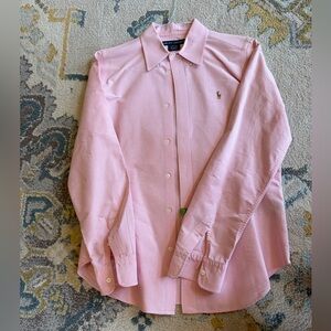 Polo by Ralph Lauren Women's Pink Button Down Shirt - Super Slim Fit